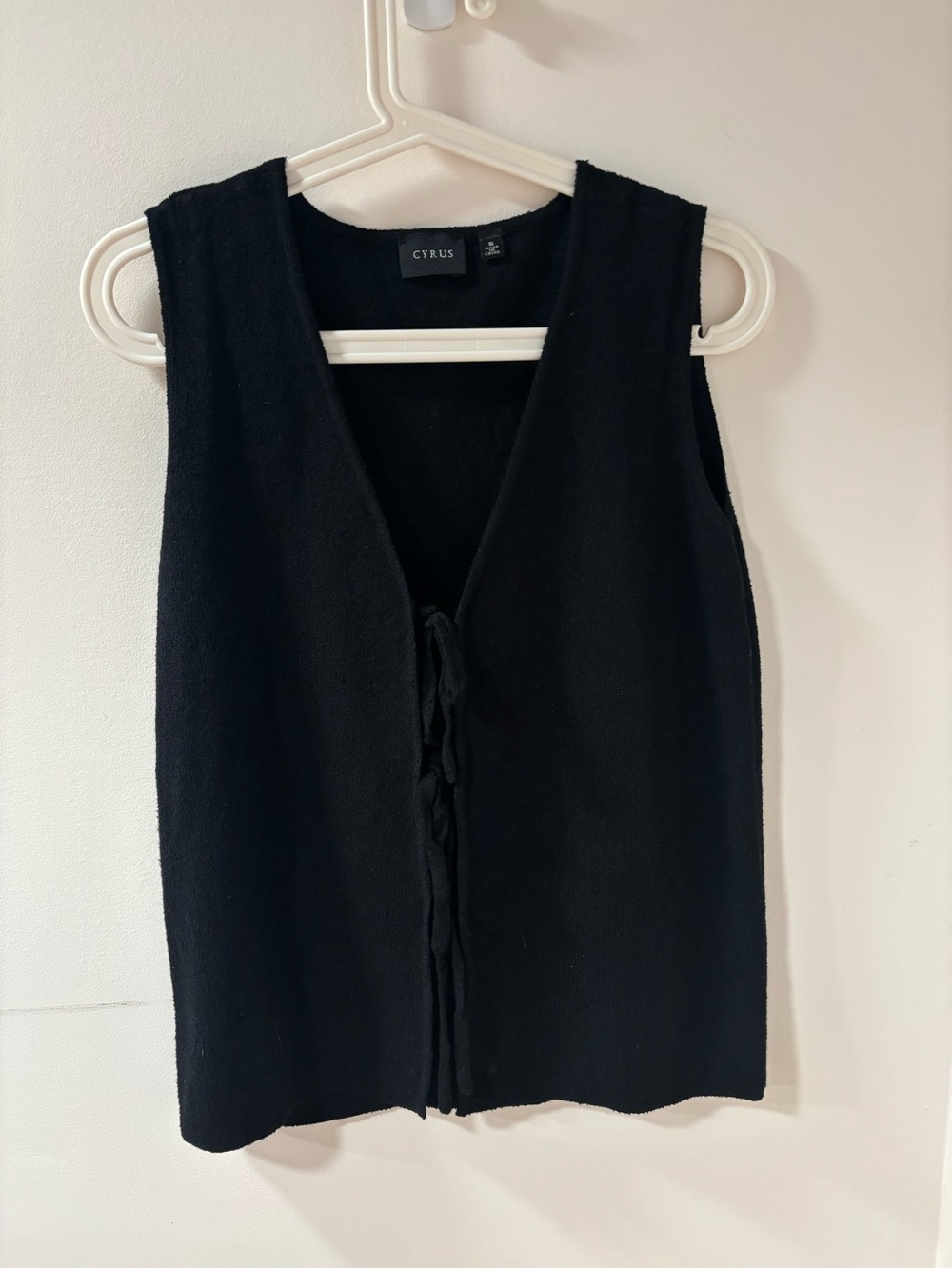 Cyrus Black Knit Tie-Front Vest